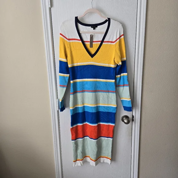 J.Crew Ribbed sweater-dress in stripe - Picture 4 of 13